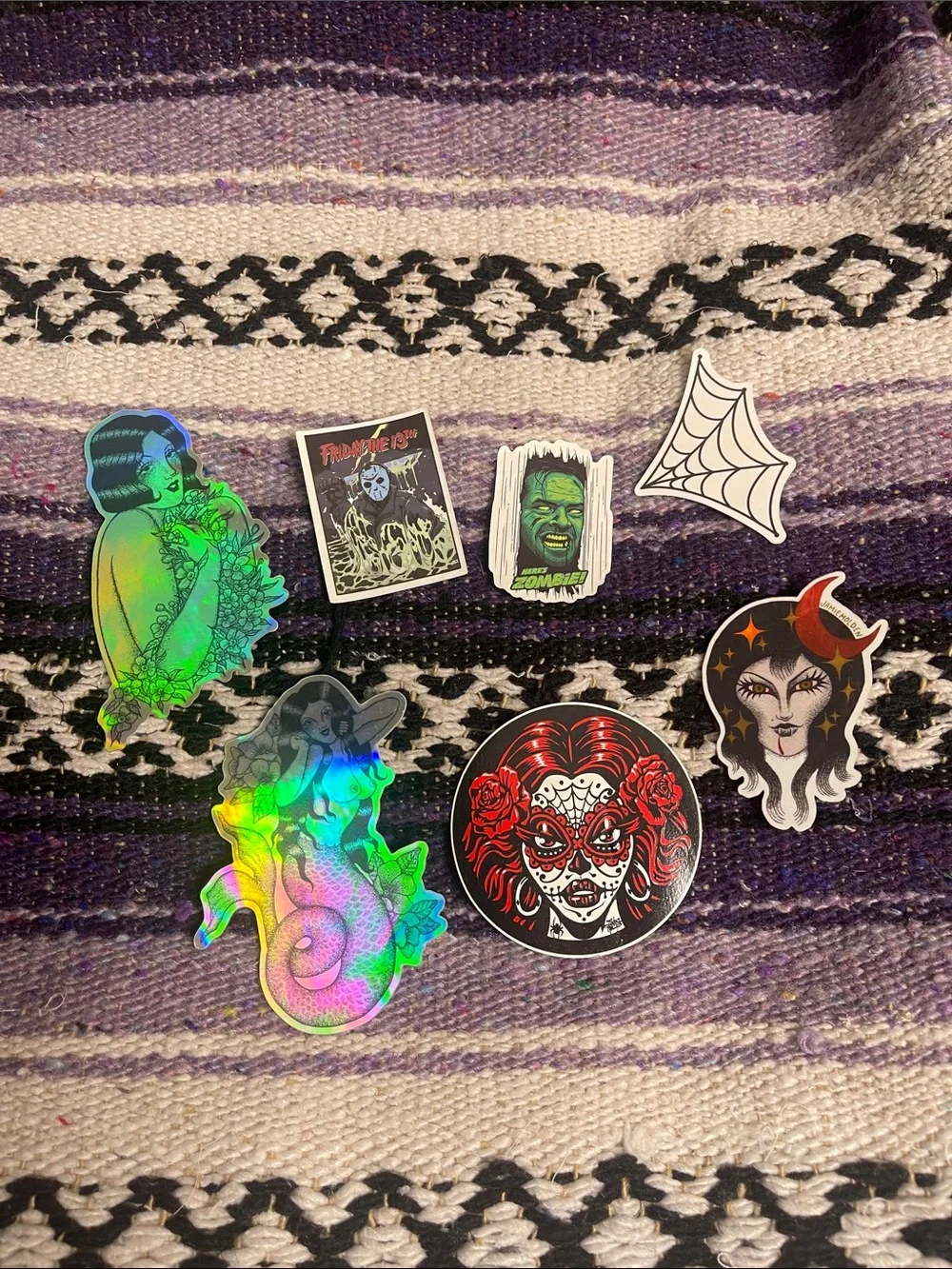Holographic & Black Halloween Sticker Set -
